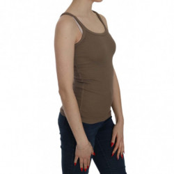 Top marrone senza maniche con spalline sottili - IT46-XL