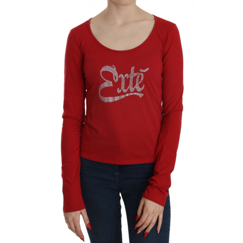 Camicetta a maniche lunghe impreziosita da cristalli rossi - IT38-XS