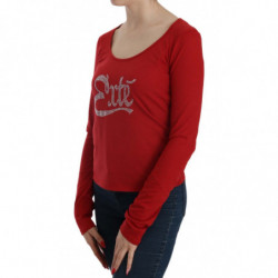 Camicetta a maniche lunghe impreziosita da cristalli rossi - IT38-XS