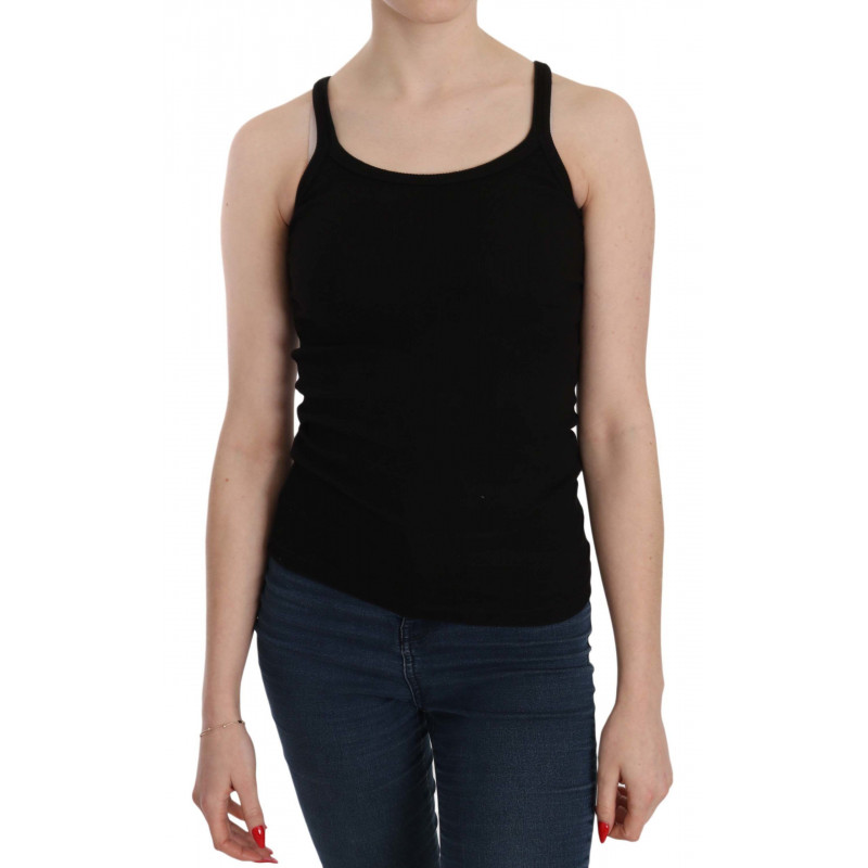 Camicetta nera senza maniche con spalline sottili - IT46-XL