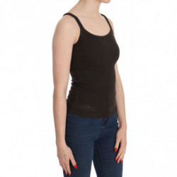 Camicetta senza maniche con spalline sottili marrone scuro - IT44-L