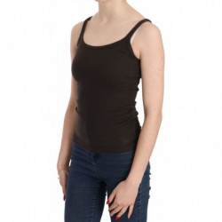 Camicetta senza maniche con spalline sottili marrone scuro - IT46-XL