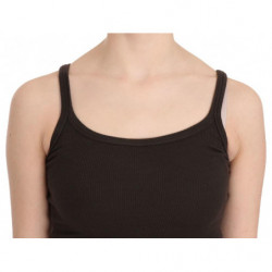 Camicetta senza maniche con spalline sottili marrone scuro - IT46-XL