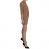 Mini abito a trapezio girocollo con maniche a 3/4 marrone - IT40-S