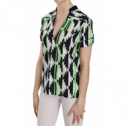 Camicetta con scollo alto multicolore - IT40-S