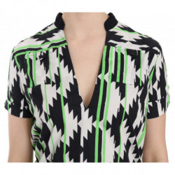 Camicetta con scollo alto multicolore - IT40-S