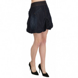 Mini jeans a trapezio in cotone elasticizzato blu jeans - IT42-M
