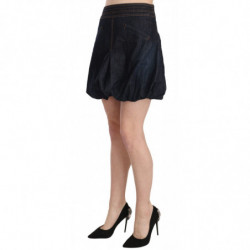 Mini jeans a trapezio in cotone elasticizzato blu jeans - IT42-M