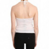 Camicetta canotta casual senza maniche cotone bianco scollo all'ame