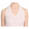 Camicetta canotta casual senza maniche cotone bianco scollo all'ame