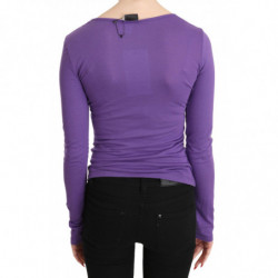 Camicetta maniche lunghe viola impreziosita da cristalli Exte - IT40-S