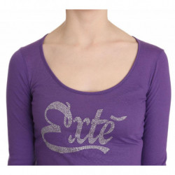 Camicetta maniche lunghe viola impreziosita da cristalli Exte - IT40-S