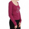 Top a maniche lunghe impreziosito da cristalli Exte rosa - IT40-S