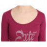 Top a maniche lunghe impreziosito da cristalli Exte rosa - IT40-S