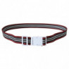 Cintura vita fibbia logo bianco strisce rosse nere - 110 CM / 44 IN
