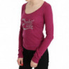Top a maniche lunghe impreziosito da cristalli Exte rosa - IT44-L