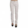 Jeans skinny casual in denim elasticizzato in cotone bianco - W31