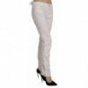 Jeans skinny casual in denim elasticizzato in cotone bianco - W31