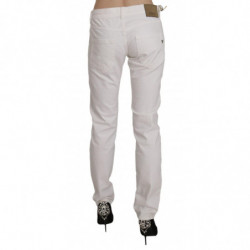 Jeans skinny casual in denim elasticizzato in cotone bianco - W31