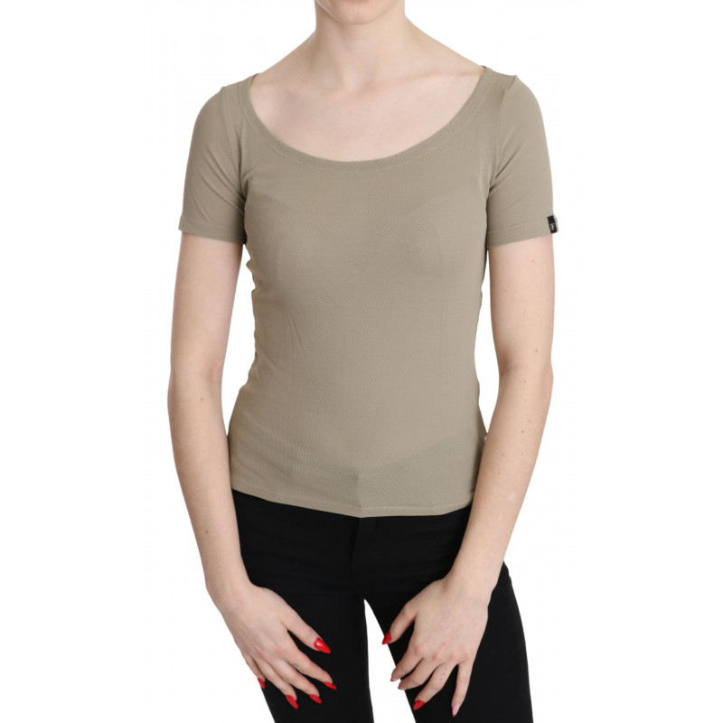Camicetta casual canottiera casual maniche corte nylon 100% grigio