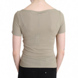 Camicetta casual canottiera casual maniche corte nylon 100% grigio