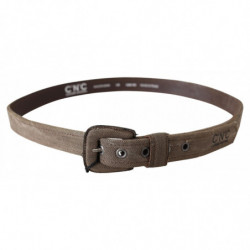 Cintura vita fibbia logo pelle marrone - 100 CM / 40 INCHES