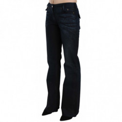 Pantaloni di jeans dritti a vita media lavati blu - W26