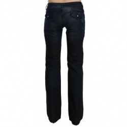 Pantaloni di jeans dritti a vita media lavati blu - W26