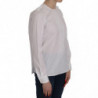 Camicetta bianca in cotone a maniche lunghe con girocollo - IT38-XS