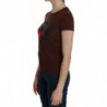 Camicetta maniche corte T-shirt girocollo stampa cuore marrone - IT