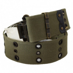Cintura fibbia bronzo rustico verde 100% cotone - 85 CM / 34 INCHES