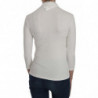 Camicetta cotone maniche 3/4 collo alto stampato bianco - IT42-M