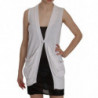 Gilet cardigan senza maniche in cotone bianco 100%. - IT40-S