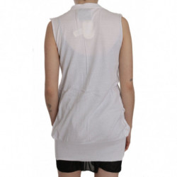 Gilet cardigan senza maniche in cotone bianco 100%. - IT40-S