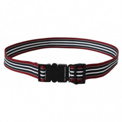 Cintura fibbia nera argento strisce nere marrone rossiccio - 100 CM