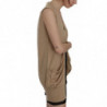 Gilet cardigan senza maniche in cotone marrone 100%. - IT40-S