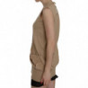 Gilet cardigan senza maniche in cotone marrone 100%. - IT40-S