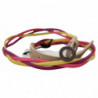 Cintura fibbia circolare pelle intrecciata multicolore - 85 CM / 34