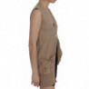 Gilet cardigan senza maniche in cotone marrone 100%. - IT42-M