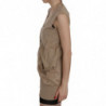 Gilet cardigan senza maniche in cotone marrone 100%. - IT42-M