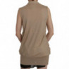 Gilet cardigan senza maniche in cotone marrone 100%. - IT42-M