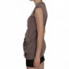Gilet cardigan senza maniche in cotone marrone 100%. - IT40-S