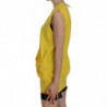 Gilet cardigan senza maniche in cotone giallo 100%. - IT44-L
