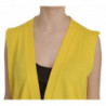 Gilet cardigan senza maniche in cotone giallo 100%. - IT42-M