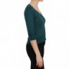 Camicetta con cardigan in cotone con maniche a 3/4 blu verde - IT38-XS