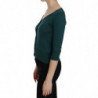 Camicetta con cardigan in cotone con maniche a 3/4 blu verde - IT38-XS