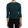 Camicetta con cardigan in cotone con maniche a 3/4 blu verde - IT38-XS