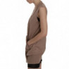 Gilet cardigan senza maniche in cotone marrone 100%. - IT42-M