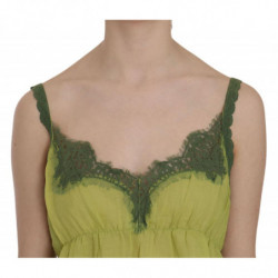 Camicetta canotta pizzo verde cinturino spaghetti - IT44-L