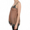 Camicetta canotta pizzo marrone cinturino spaghetti - IT42-M